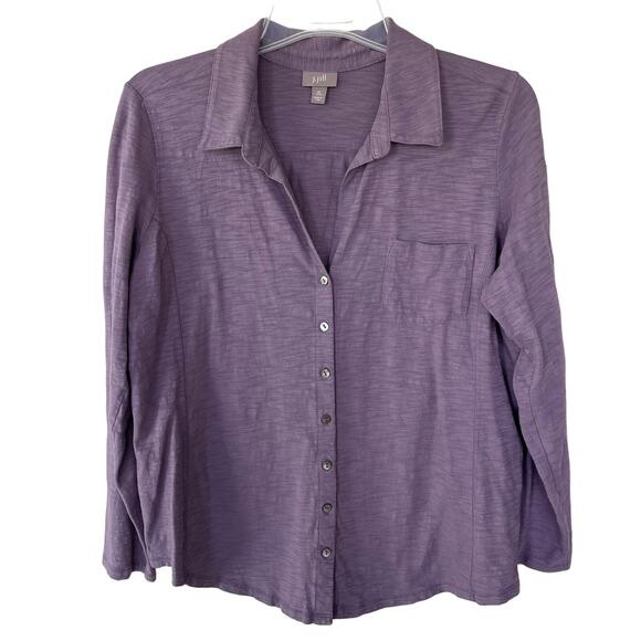 J. Jill Size XL mauve knit Buttondown top size XL - Picture 1 of 9